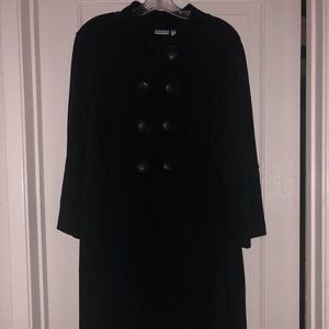 Black Double Breasted Pea Coat Style Jacket
